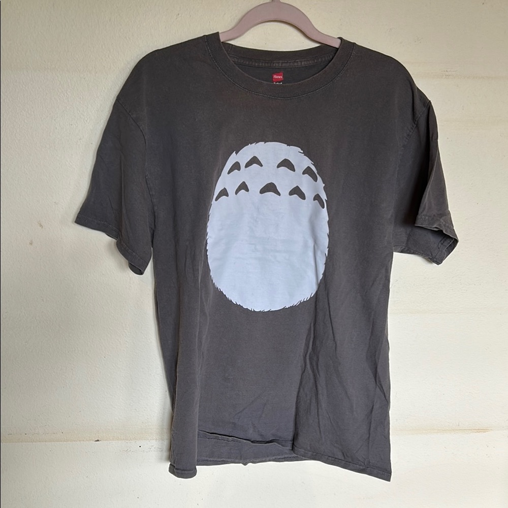 Vintage Totoro Large Gray Graphic T-Shirt Studio Ghibli Classic Anime Tee